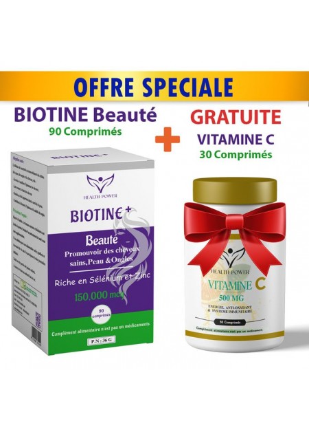 HEALTH POWER BIOTINE + VITAMINE C OFFERT